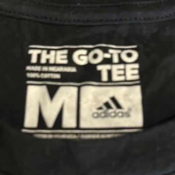 The Go To Tee Black Adidas Graphic Shirt Cancer Unstoppable Size Med EUC #M-044 - Picture 3 of 4